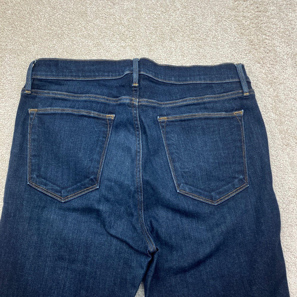 FRAME Denim Le High Flare Jeans Womens 32 x 32 Dark Blue Wash Stretch USA Made - Picture 10 of 10